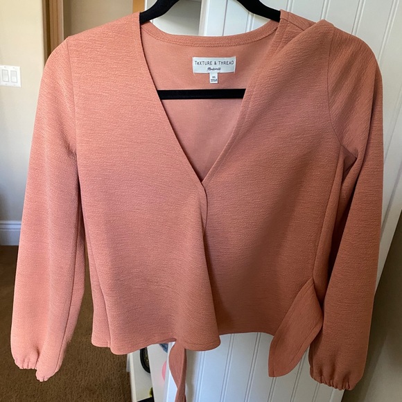 Madewell Texture and Thread long sleeve wrap top - Picture 3 of 4